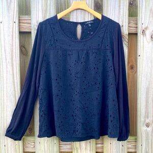 Lane Bryant Eyelet Embroidered Knit Top 18/20